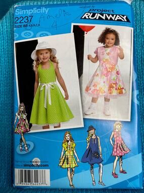 Simplicity Sewing pattern 2237 toddler dress flare skirt size 4
